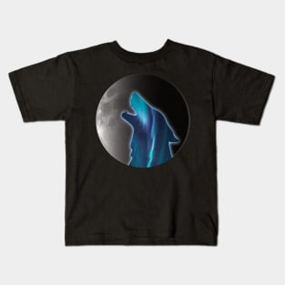 Aurora Borealis Wolf Kids T-Shirt